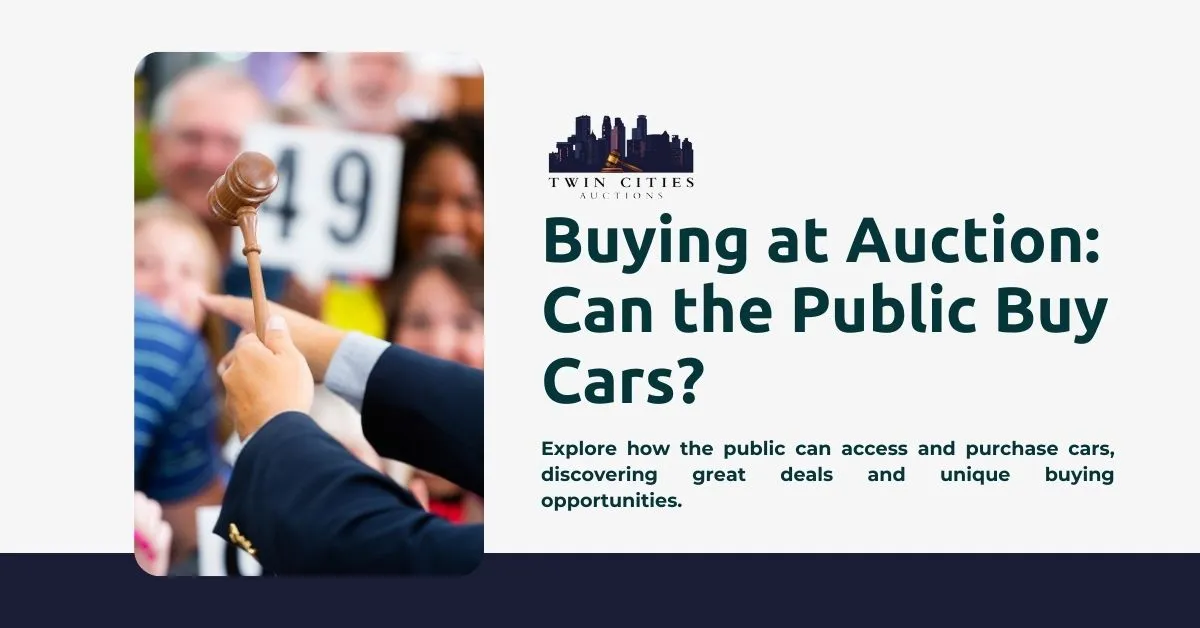 A diverse crowd enthusiastically bidding on cars at a bustling auction, highlighting the public's ability to participate and the thrilling chance to buy vehicles.