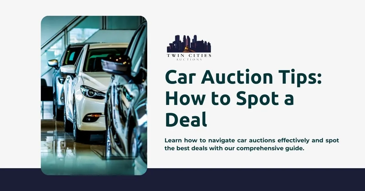 A car partially visible behind another car, illustrating the concept of uncovering hidden deals at a car auction.