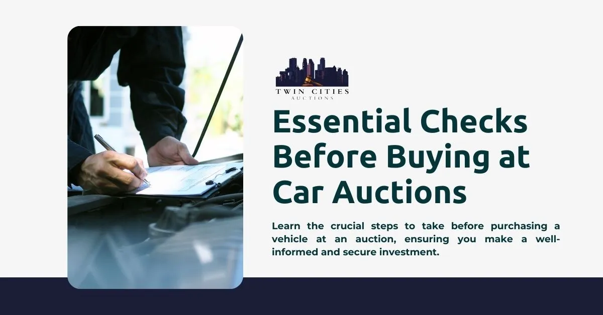 Man holding a checklist at a car auction, symbolizing essential checks before purchasing, depicted in a no-face artistic style.