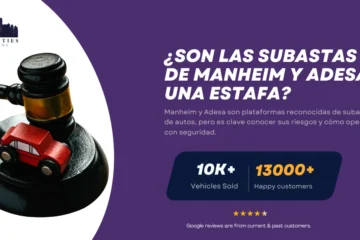 Mazo con auto de juguete junto a texto sobre si las subastas de Manheim y Adesa son confiables o una estafa.