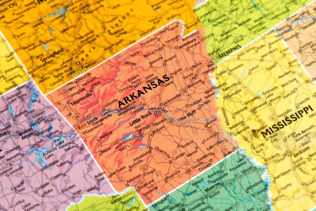 mapa de Arkansas