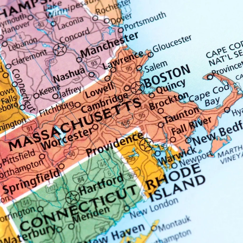 mapa de Massachusetts
