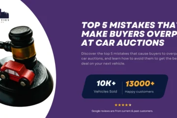 Gavel with toy car beside text comparing certified and salvage auction cars for best value, by Twin Cities Auctions.