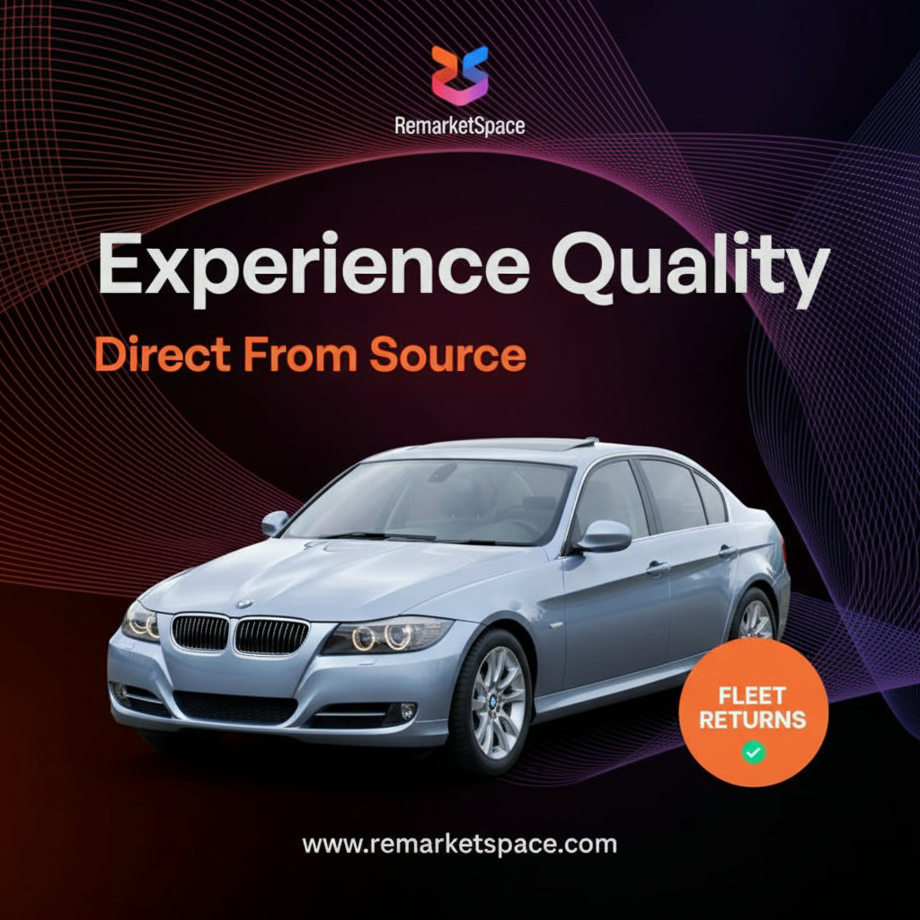 A visual emphasizing the direct sourcing and high quality of vehicles from Remarket Space, showcasing well-maintained cars, possibly with a graphic indicating 'direct from source' or 'fleet returns.'