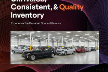 An image depicting a flow of various damaged/salvage cars (cars with some visible damage, e.g., crumpled fender, missing bumper) continuously moving into a professional-looking, organized auction space, symbolizing the